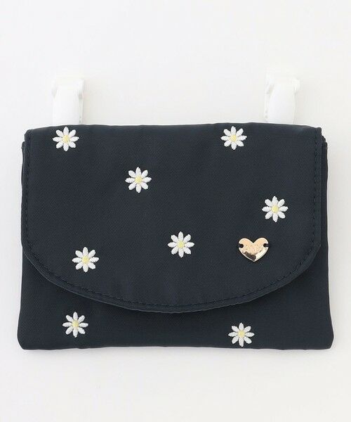 ANY / エニィ ショルダーバッグ | 総柄刺繍移動ポケット（ネイビー）