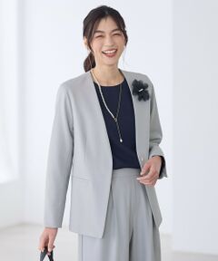 ANY / エニィ ノーカラージャケット | イージーケアライトストレッチノーカラージャケット