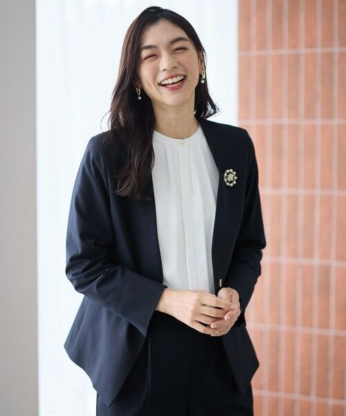 ANY / エニィ ノーカラージャケット | イージーケアライトストレッチノーカラージャケット | 詳細1