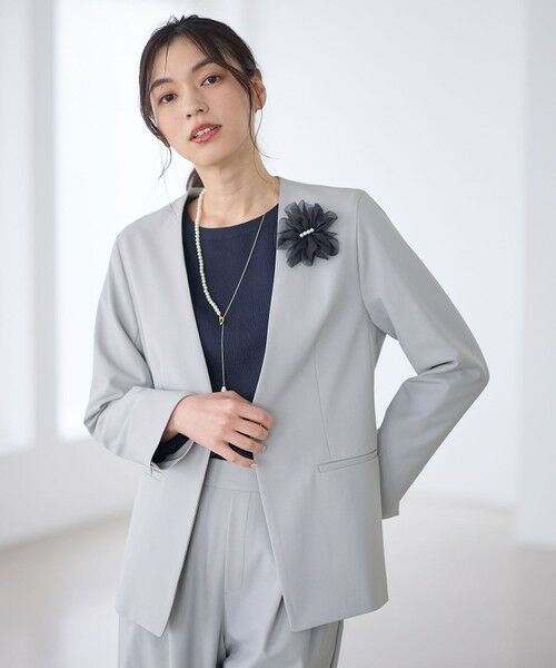 ANY / エニィ ノーカラージャケット | イージーケアライトストレッチノーカラージャケット | 詳細6