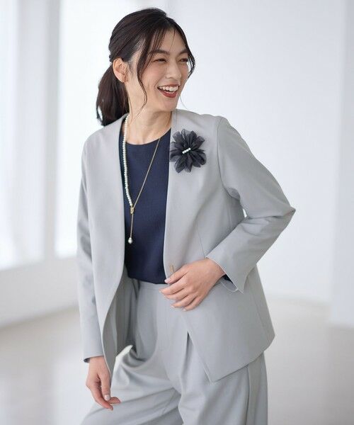 ANY / エニィ ノーカラージャケット | イージーケアライトストレッチノーカラージャケット | 詳細7