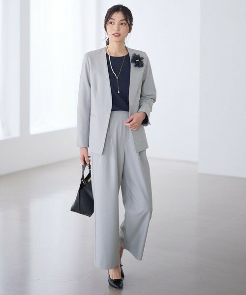 ANY / エニィ ノーカラージャケット | イージーケアライトストレッチノーカラージャケット | 詳細8