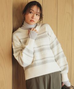 ANY / エニィ ニット・セーター | パターンボーダーニット