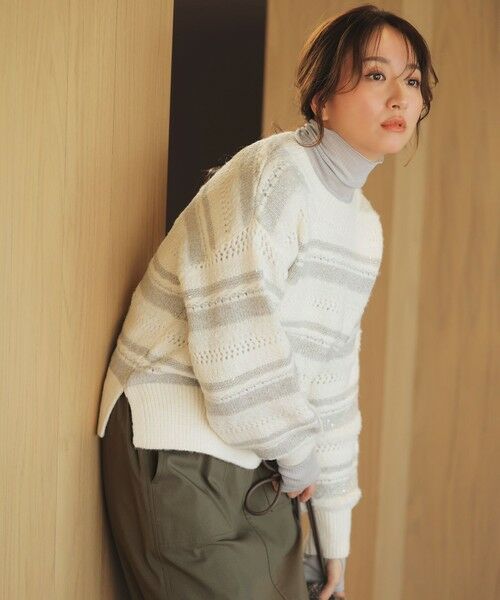 ANY / エニィ ニット・セーター | パターンボーダーニット | 詳細1