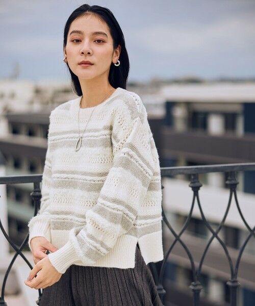ANY / エニィ ニット・セーター | パターンボーダーニット | 詳細3
