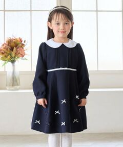 ANY / エニィ ロング・マキシ丈ワンピース | 襟付き リボン 長袖ワンピース