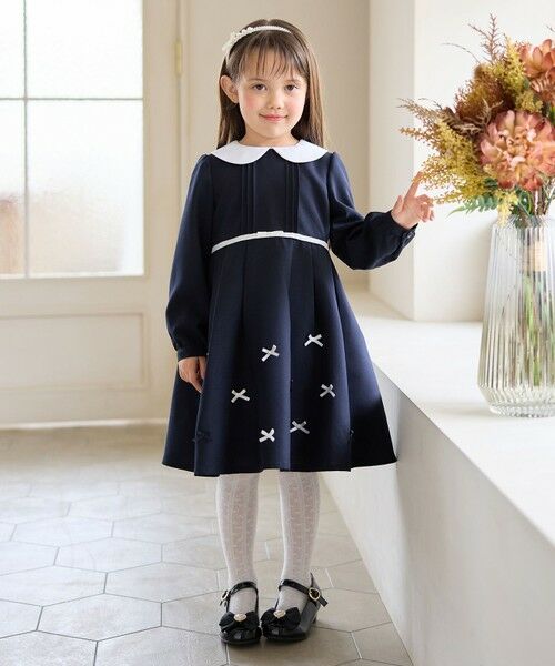 ANY / エニィ ロング・マキシ丈ワンピース | 襟付き リボン 長袖ワンピース | 詳細1