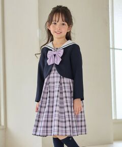 ANY / エニィ ドレス | 【2点セット】セーラージャケット+チェックワンピース