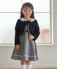 ANY / エニィ ロング・マキシ丈ワンピース | 【2点セット】ノーカラー ボレロジャケット+襟付き ワンピース