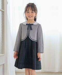 ANY / エニィ ロング・マキシ丈ワンピース | 【2点セット】ノーカラー ボレロジャケット+襟付き ワンピース