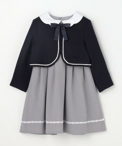 ANY / エニィ ロング・マキシ丈ワンピース | 【2点セット】ノーカラー ボレロジャケット+襟付き ワンピース | 詳細7