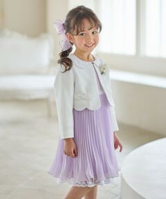 ANY / エニィ ロング・マキシ丈ワンピース | 【2点セット】リボンボレロジャケット+シフォンプリーツ ワンピース