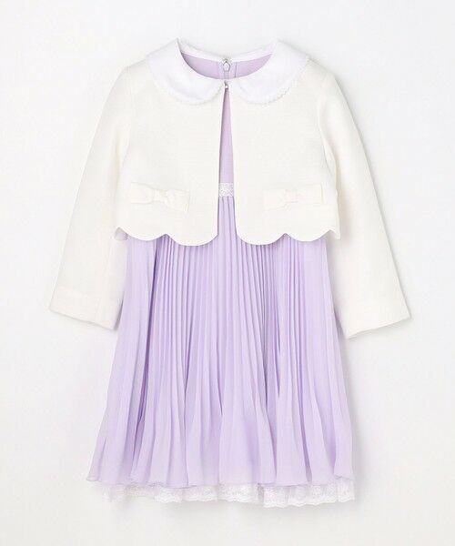 ANY / エニィ ロング・マキシ丈ワンピース | 【2点セット】リボンボレロジャケット+シフォンプリーツ ワンピース | 詳細14