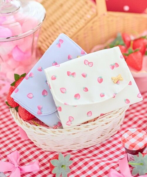 ANY / エニィ メッセンジャーバッグ・ウエストポーチ | 【Strawberry Collection】いちご総柄移動ポケット（エクリュ）