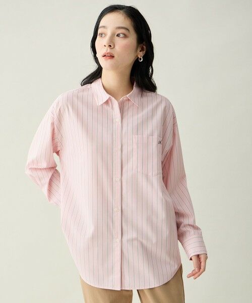 ANY / エニィ シャツ・ブラウス | ＡＮＹオーバーサイズシャツ（ピンクストライプ）
