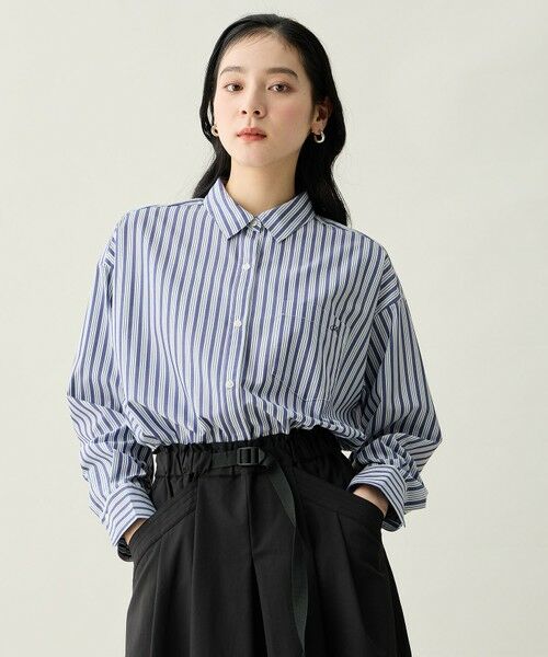 ANY / エニィ シャツ・ブラウス | ＡＮＹオーバーサイズシャツ（ブルーストライプ）