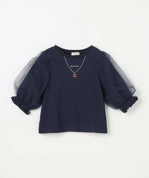 ANY / エニィ カットソー | チュール袖 七分Tシャツ | 詳細17