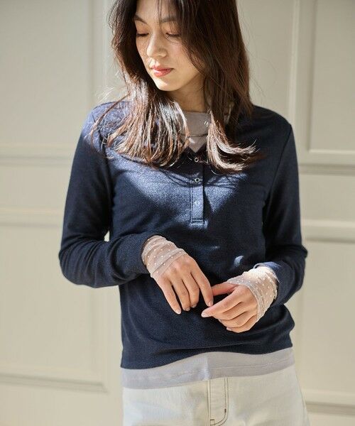 ANY / エニィ カットソー | 袖ドットチュールコンビインナー | 詳細5