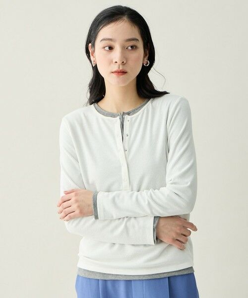 ANY / エニィ カットソー | クリアラメフライスヘンリーネックプルオーバー | 詳細2