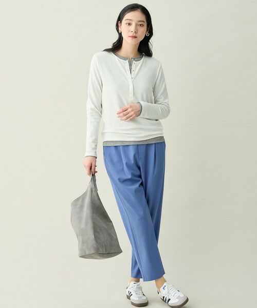 ANY / エニィ カットソー | クリアラメフライスヘンリーネックプルオーバー | 詳細3