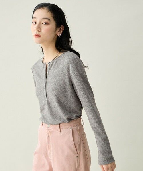 ANY / エニィ カットソー | クリアラメフライスヘンリーネックプルオーバー | 詳細10