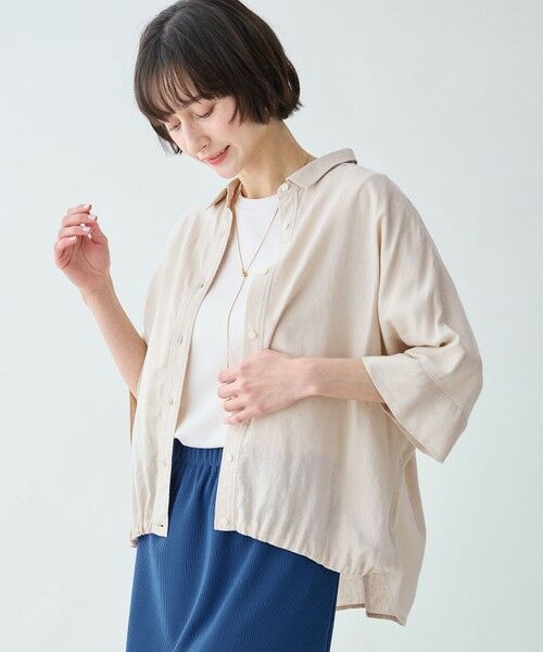 ANY / エニィ シャツ・ブラウス | ヨーロピアンリネンハーフスリーブシャツ | 詳細3