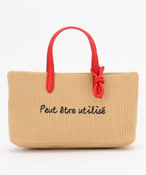 ANY / エニィ トートバッグ | ワイドフェイクラフィアトートバッグ（レッド）