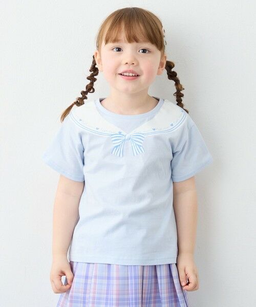 ANY / エニィ カットソー | 【一部店舗/WEB限定】【綿100%】プリント 半袖Tシャツ(サックスブルー×セーラー)