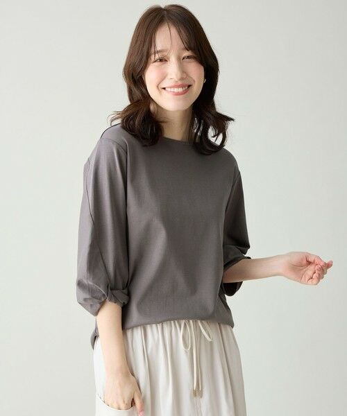 ANY / エニィ カットソー | 【WEB限定】シルケットスムースツイストスリーブカットソー（スレート）