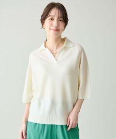 ANY / エニィ ニット・セーター | アクリルガーターポロ衿ニット