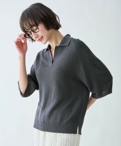 ANY / エニィ ニット・セーター | アクリルガーターポロ衿ニット