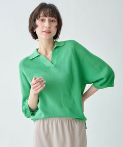 ANY / エニィ ニット・セーター | アクリルガーターポロ衿ニット