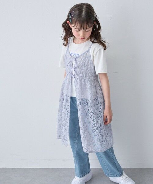 ANY / エニィ チュニック | 【2点セット】Tシャツ×レース キャミソールチュニック | 詳細4