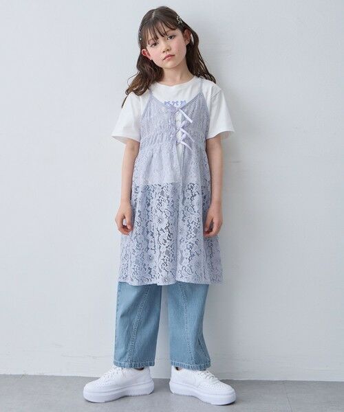 ANY / エニィ チュニック | 【2点セット】Tシャツ×レース キャミソールチュニック | 詳細2