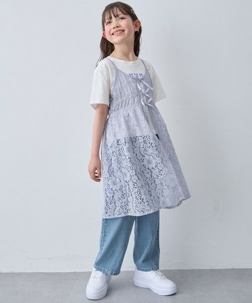 ANY / エニィ ドレス | 【2点セット】Tシャツ×レース キャミソールチュニック | 詳細3