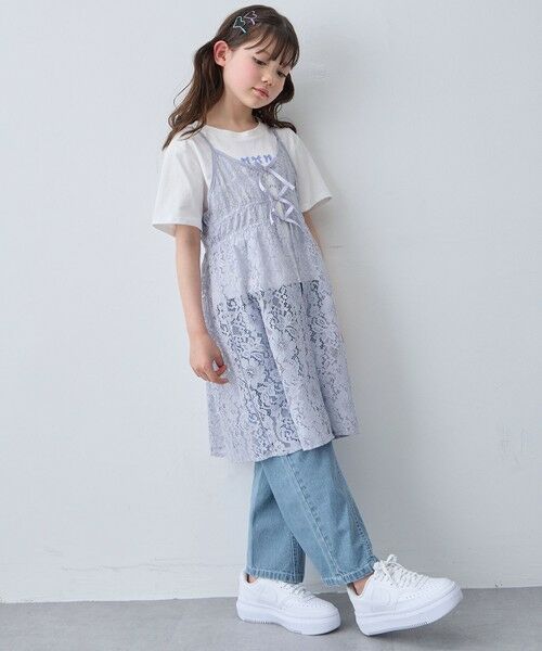 ANY / エニィ ドレス | 【2点セット】Tシャツ×レース キャミソールチュニック | 詳細1