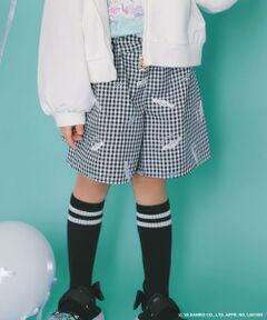 ANY / エニィ ショート・ハーフ・半端丈パンツ | 【シナモロール×ANY KIDS】刺繍 ギンガムキュロット