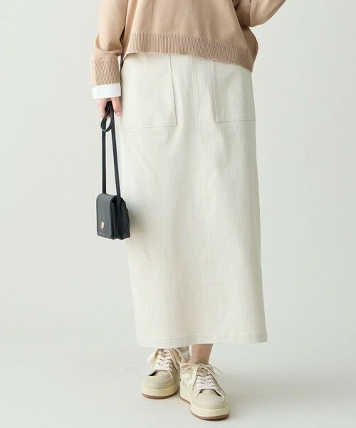 ANY / エニィ ミニ・ひざ丈スカート | ベイカーチノスカート（エクリュ）