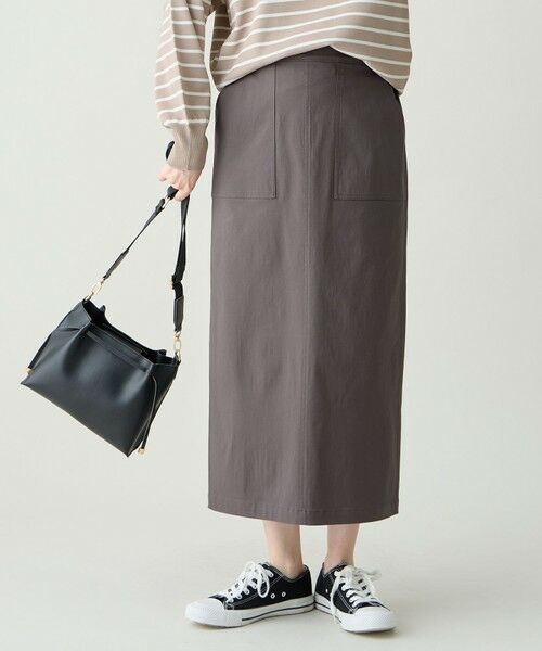 ANY / エニィ ミニ・ひざ丈スカート | ベイカーチノスカート（スレート）