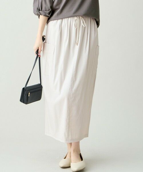 ANY / エニィ ミニ・ひざ丈スカート | 7daysデイリーリラックススカート（エクリュ）