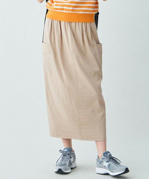ANY / エニィ ミニ・ひざ丈スカート | 7daysデイリーリラックススカート（ベージュ）