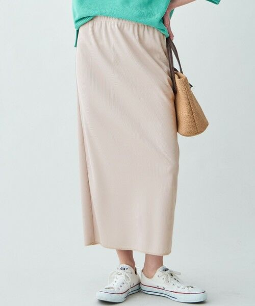 ANY / エニィ ミニ・ひざ丈スカート | テレコナロースカート（ライトベージュ）