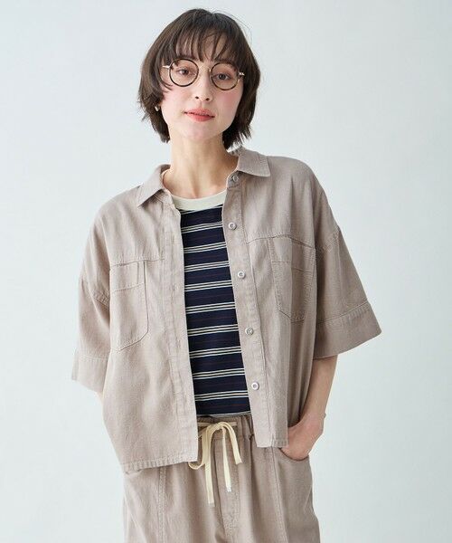 ANY / エニィ シャツ・ブラウス | ライトオンスデニムシャツ（ベージュ）