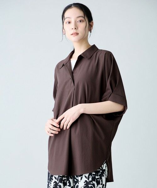 ANY / エニィ シャツ・ブラウス | 楽映えブラウス（ブラウン）