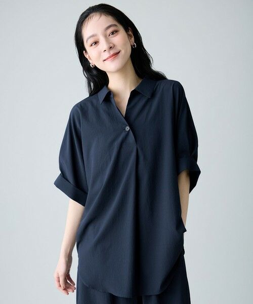 ANY / エニィ シャツ・ブラウス | 楽映えブラウス（ネイビー）