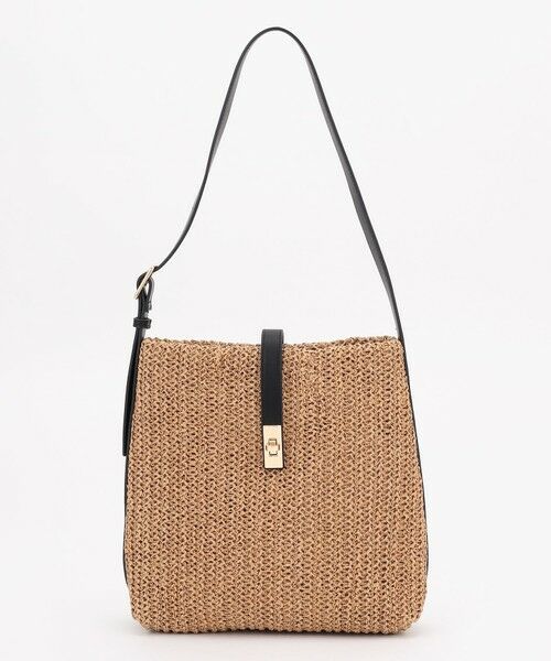 ANY / エニィ ショルダーバッグ | フェイクラフィアワンショルダーバッグ（ブラック）