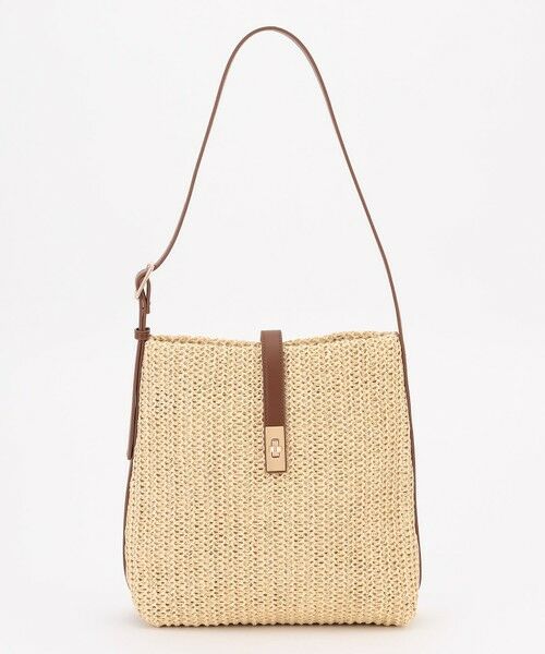 ANY / エニィ ショルダーバッグ | フェイクラフィアワンショルダーバッグ（ブラウン）