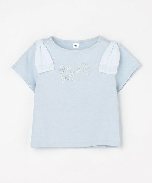 ANY / エニィ カットソー | 【綿100%】肩リボン×ラインストーンロゴ 半袖Tシャツ | 詳細15