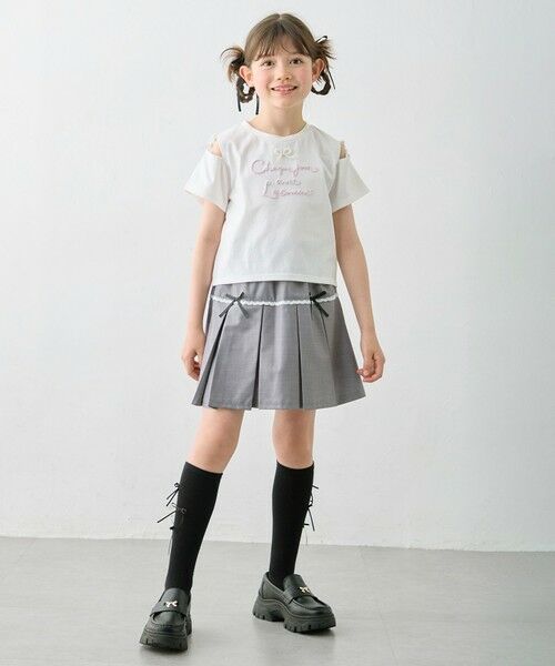 ANY / エニィ カットソー | 【洗濯機可能】肩あき ロゴ刺繍Tシャツ | 詳細2