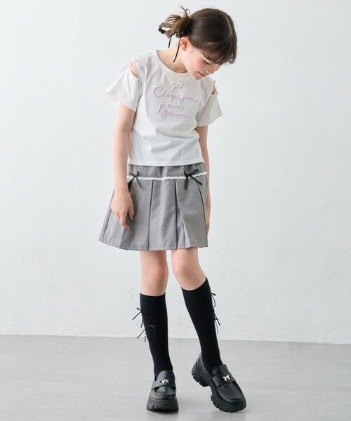 ANY / エニィ カットソー | 【洗濯機可能】肩あき ロゴ刺繍Tシャツ | 詳細3